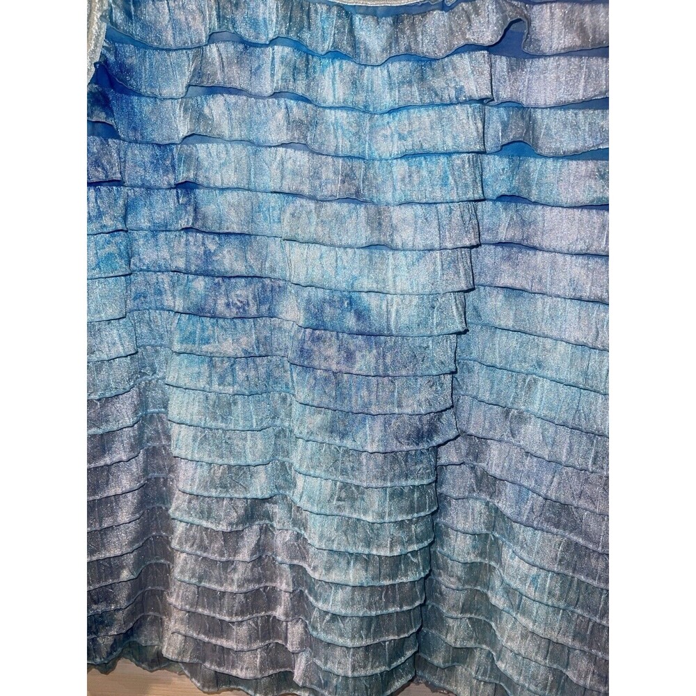 COVINGTON Blouse Sz L Tank Top Scalloped layered Mermaid Fairy y2k ethereal boho - Picture 3 of 8